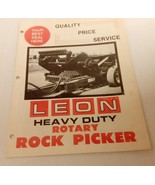 VINTAGE 1974 LEON HEAVY DUTY ROTARY ROCK PICKER FARM TRACTOR SALES BROCHURE - $34.37 CAD