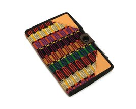 Small Multicolored Woven Striped Pattern Refillable Lined Sheet Paper Notebook 6 - $17.81