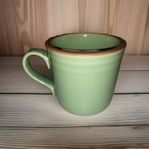 1 Vintage Noritake Madera Sea Foam Stoneware Coffee Cup Mug Green Brown Rim - $10.00