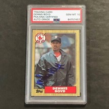 1987 Topps #285 Dennis Boyd Signed Card PSA Slabbed Auto Grade 10 Red Sox - $49.99