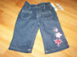 Infant Girl&#39;s Size 24 Months Baby Headquarters Denim Blue Jeans Flower F... - $12.00