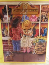 500 Pc Jigsaw Puzzle  A BIT OF COUNTRY  18X24&quot; FINISHED COWBOY HATS KITTENS - £14.38 GBP