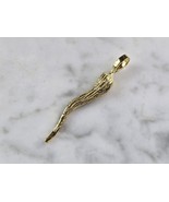 Sterling Silver Gold Tone Italian Horn Pendant 3.0g E3833 - €34,41 EUR
