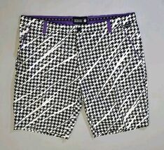 Tattoo Golf Performance Shorts Mens 40 10&quot; Inseam Black White Purple Skull  - $25.24
