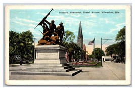 Soldiers Monument Grand Avenue Milwaukee Wisconsin WI WB Postcard U5 - £1.38 GBP