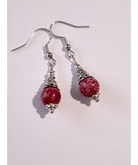 Variscite silver Victorian earring pink red silver Variscite set earring... - $47.88 CAD