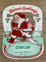 Vintage Clover Leaf Dairy Season&#39;s Greetings From Your Milkman Christmas... - £19.46 GBP