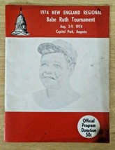 1974 New England Regional Babe Ruth  Baseball Tournament Program Augusta... - $364.34 MXN