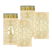 HomArt Large Decorative Paris Script Gold Foil Matches Set of 2 - £14.23 GBP