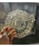 Fostoria Versailles Topaz Yellow #2375 8 1/2” Bow-Handled Lemon Plate G59 - $31.67