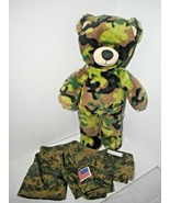 Build a Bear 2013 Camouflage Bear Plush Camo Military Army Outfit &amp; FLAG... - £17.73 GBP
