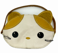 Cute Anime Kitty Cat Purse. Face Shaped Cream with Yellow Ears and Nose Cos-Play - £16.20 GBP