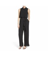 Vince Camuto Black Roll Collar Mock Neck Blouson Chiffon Jumpsuit SZ 4 N... - £57.80 GBP