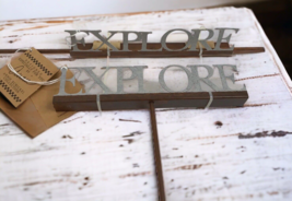 Explore Primitives by Kathy Garden Stake Sign Annie Schickel Set of 2 Ti... - $9.89