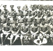 Antique Miitary Photograph MD Boland 1939 WW2 Camp Artillery Officers Panorama - £89.60 GBP