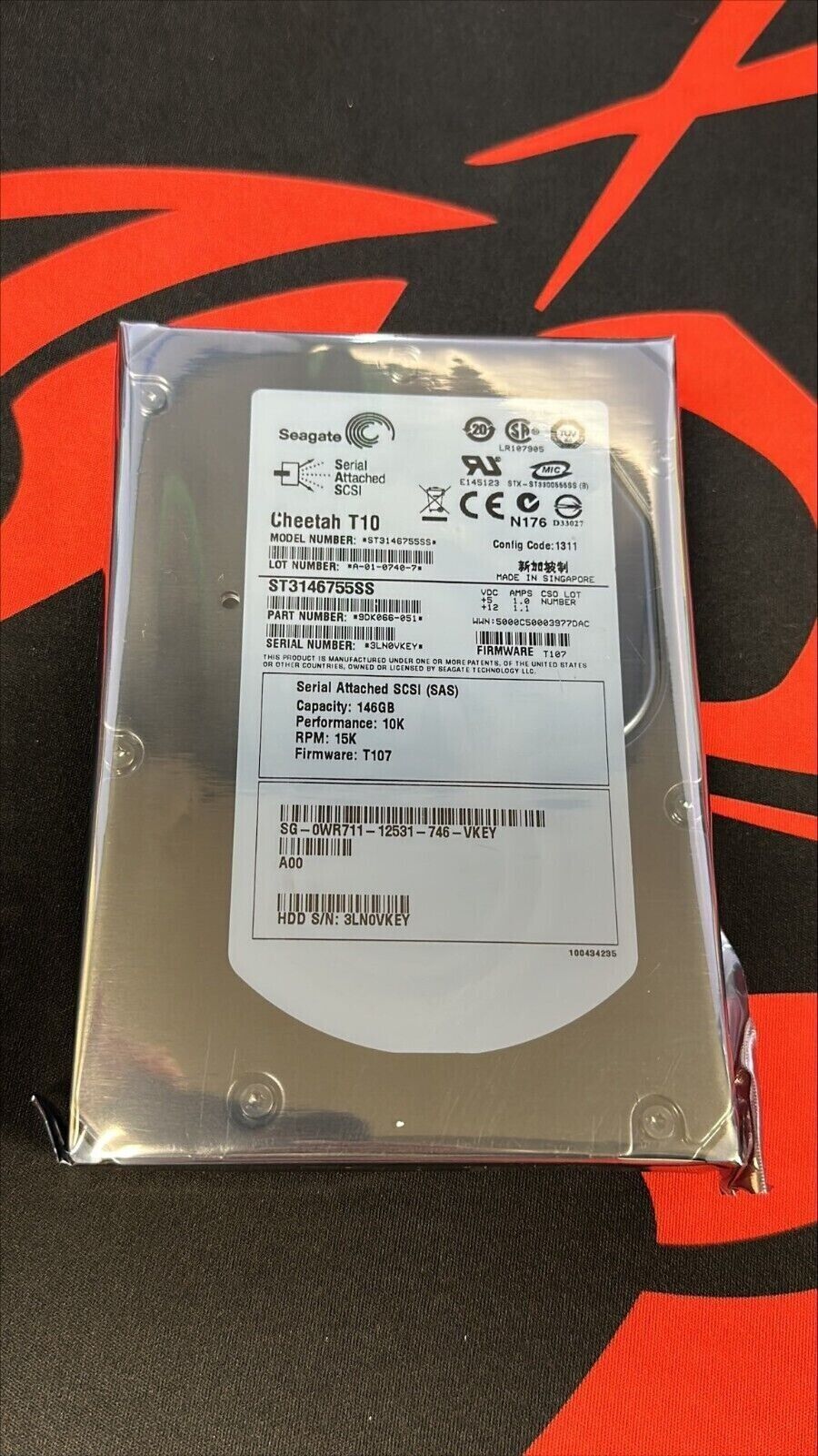Primary image for *NEW ZERO HOURS*- ST3146755SS/WR711- Seagate 146Gb 10K U320 SAS Hard Disk Drive
