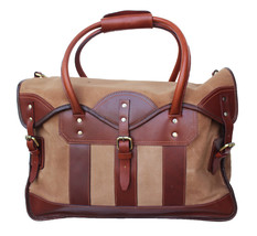 Western Canvas Tan Leather Carry-On Travel Weekender Duffle Gym Bag 18SK... - $44.54