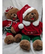 Set Of (2) Dan Dee Snowflake Teddy 2007 Christmas Plush Teddy Bears 20&quot; - $35.64