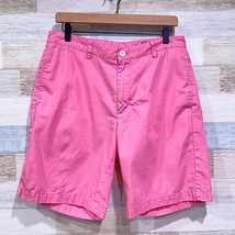 Vineyard Vines 9&quot; Club Shorts Pink Flat Front Stretch Chino Casual Mens 33 - £27.23 GBP