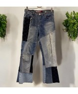 Vitamin Z Patchwork Boyfriend  Cropped Denim and Lace High Rise Jeans Si... - $26.72
