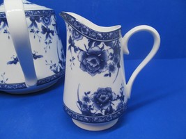 Baum Brothers Formalities Blue Rose Tea Pot  Sugar &amp; Creamer Set - £31.17 GBP