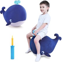 Bouncy Pals Kids Whale Hopper Ball, Ride On Hopping Toy, Inflatable Plush Bounci - £43.48 GBP
