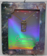 14k Gold Dipped Pierced Glass Zodiac CAPRICORN Pendant Necklace - Gold NWT - $9.89