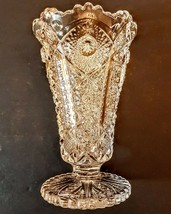Imperial Glass Arthur Lorch 536 Hobstar &amp; Button Pattern Vase 1980s EAPG replica - £23.39 GBP