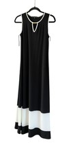 New Tiana B Womens Small Black White Colorblock Maxi Tank Dress Sleevele... - $32.66