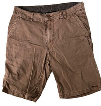 KAVU Mens Shorts Brown Cotton Hiking Casual Khaki Pockets Sz 30 - £13.04 GBP