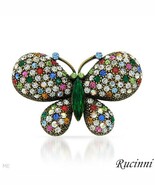 RUCINNI CRYSTAL BUTTERFLY BROOCH - £43.02 GBP