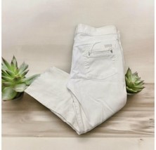 7 For All Mankind white slim jean custom distressed Raw Hem Cropped Size 28 - £23.18 GBP
