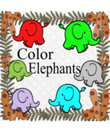 Color 3D Elephants 1-Digital ClipArt-Art Clip-Gift Tag-Notebook-Scrapboo... - $37.17 MXN