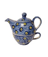 Turkish Evil Eye Single Serve Stackable Tea Pot and Cup Handpainted DISP... - £11.76 GBP
