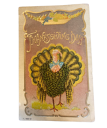 Thanksgiving Day Antique Postcard Embossed Unposted Turkey Patriotic T 6... - £3.98 GBP