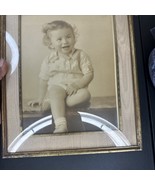 Vintage 1930s Sepia Toddler Portrait in Gold Frame – Antique Photo Decor  - $951.78 MXN