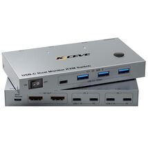 KCEVE KVM Switch 2 Monitors 2 Laptops USB C, KVM Switch Dual Monitor HDM... - $198.00