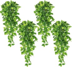 Hatoku 4Pcs Artificial Hanging Plants 3.6Ft Fake Ivy Vine Leaves For Pat... - £30.44 GBP