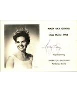 Mary Kay Gonta Miss Maine 1966 Vtg Souvenir Autograph Card Portland Maine - £6.66 GBP