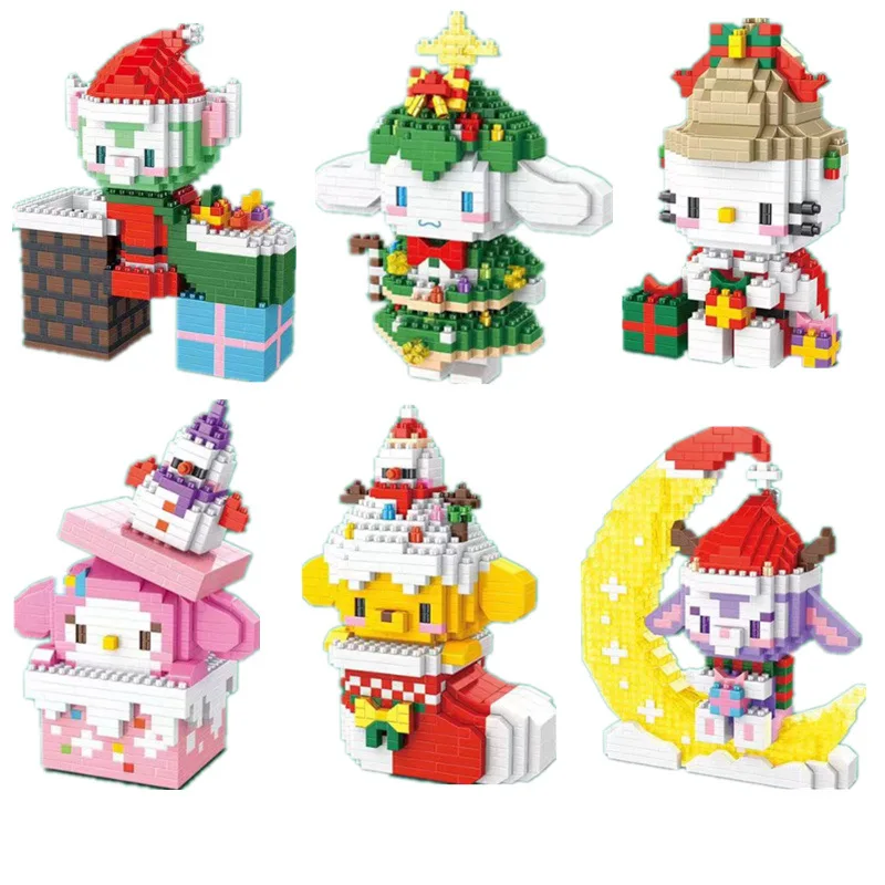 Sanrio Merry Christmas Micro Building Blocks Disney Melody 3D Model Hello Kitty - £17.37 GBP+