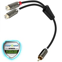 FosPower 8in 1RCA Male to 2RCA Female Stereo Audio Adapter Cable Cord Plugs - £12.52 GBP