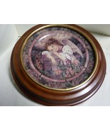 Bradford Exc. &quot;SERENITY&quot; 1993 Gardens of Innocence Angel Plate w/ Wooden... - £46.72 GBP