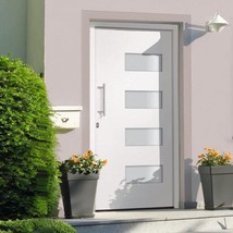 Front Door Aluminium and PVC White 100x210 cm - $1,596.96