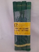 VTG 50/60&#39;s Era MCM Kitschy Set 4 Handwoven Grass Placemats Japan Green &amp; Gold - $19.75