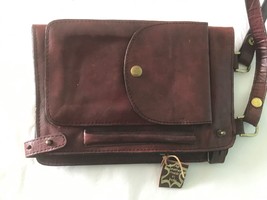 Vtg  Money Pack Travel Documents Portfolio Shoulder Bag Leather Organizer Unisex - £29.59 GBP