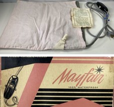 Vintage Mayfair Electric Heating Pad 3 Settings Pink Washable Fabric Cover Works - £19.41 GBP
