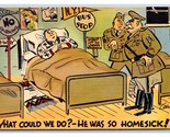 Comic Military Soldier From New York Was Homesick Linen Postcard S1 - $5.31