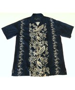 Tommy Bahama Navy Blue Tropical Flowers Floral Mens Hawaiian Shirt XL or... - £18.13 GBP
