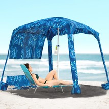 Ammsun Beach Cabana, 6&#39; X 6&#39; X 6&#39; Beach Canopy, Simple Setup And, Blue. - £88.07 GBP