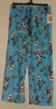 Nwt Womens Disney Frozen Olaf Blue Novelty Print Plush Pajama Pants Size L - £19.74 GBP